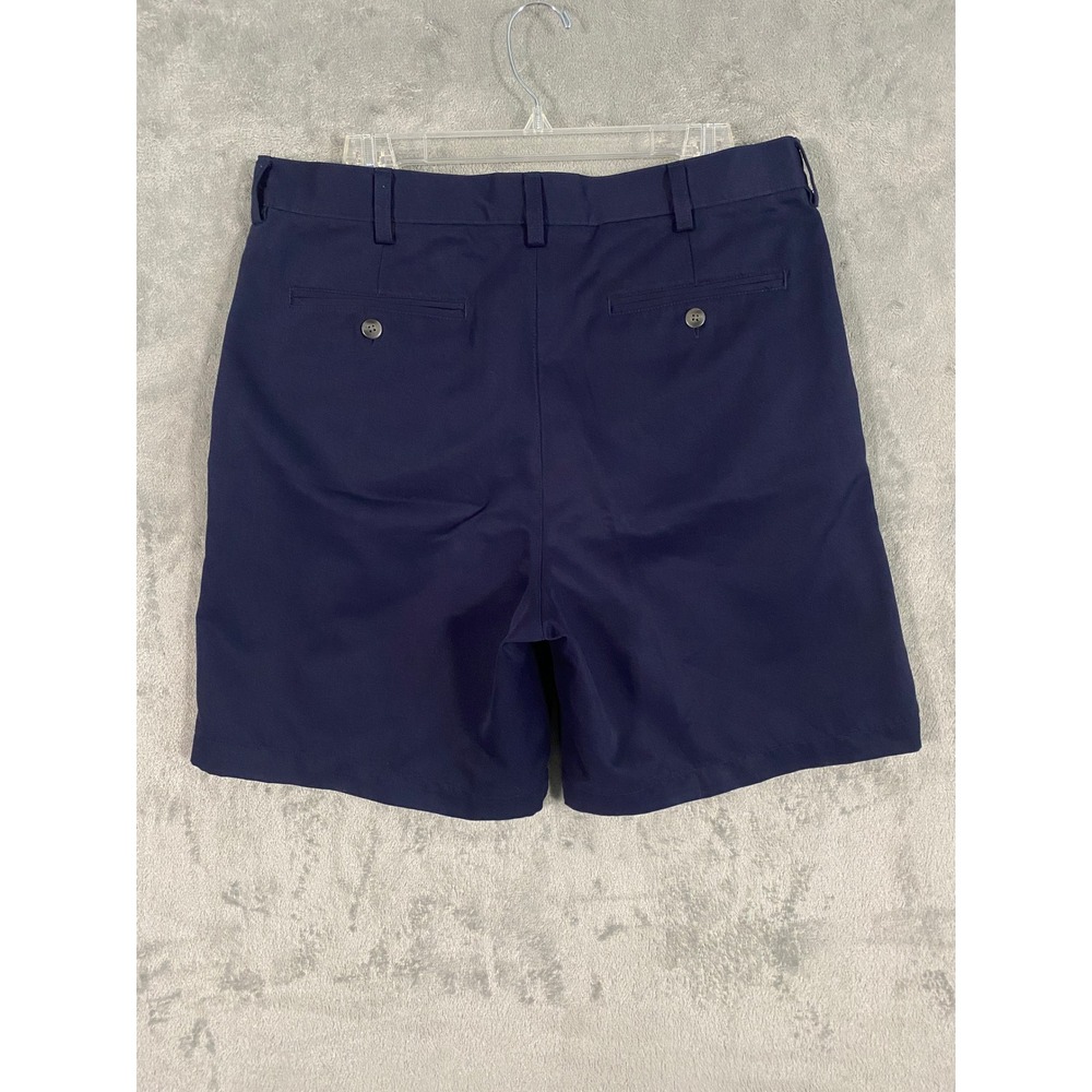Croft & Barrow Shorts Lot/2 Sz 34 Taupe Navy Chino Pleated Cotton Poly Preppy - Picture 5 of 11